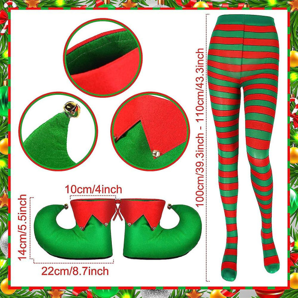 Jul Unisex Voksen Forklæde Outfit Sæt Jule Køkken Stribet Forklæde Julemanden hjælpere Nisser Cosplay kostume style 3