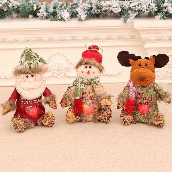 Joulun sarjakuvanukkelahjapussi omenoille Tyylikkäät joululahjapakkauspussit juhlalahjaksi Deer