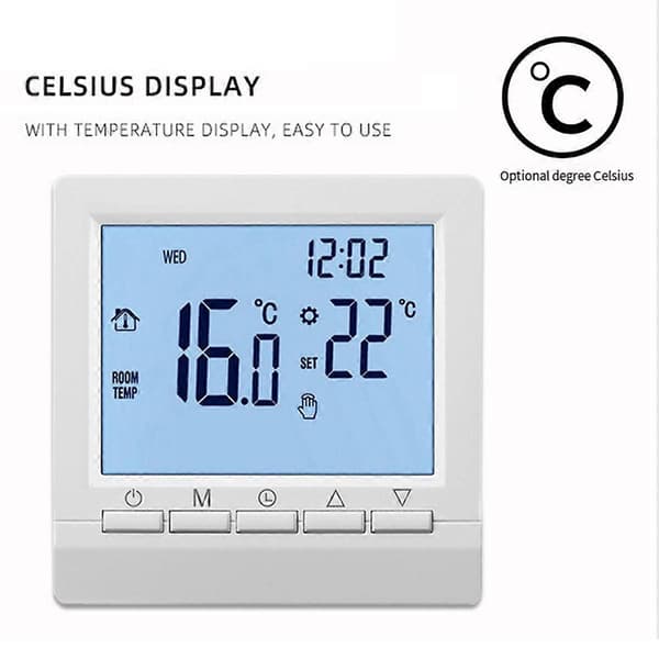 Programmerbar Digital Termostat 3A Ukentlig Romtemperaturkontroller for Effektiv Oppvarming Wh