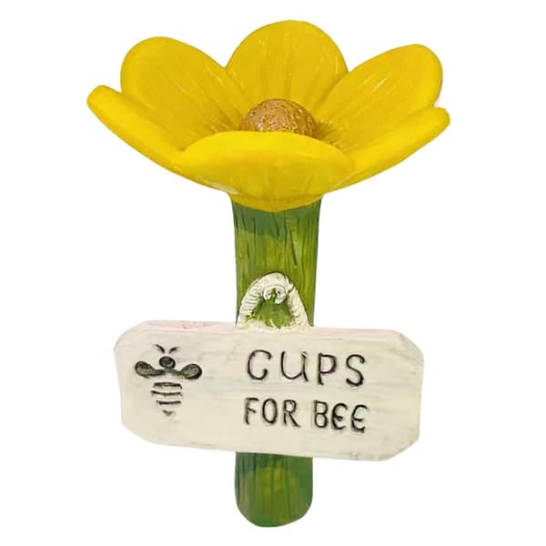 Biepollinator drikkekopp med stakebase - gul Yellow
