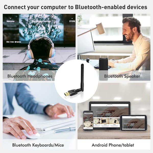 EDUP USB Bluetooth 5.1 USB Trådløs Bluetooth Dongle Bærbar Bluetooth-kontakt Lyd Musikk Mottaker Sender For Datamaskin