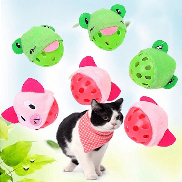 3 st/set Husdjur för Katt Hund Teaser Plyschboll med Bjällra Handgjord Rolig Interaktiv