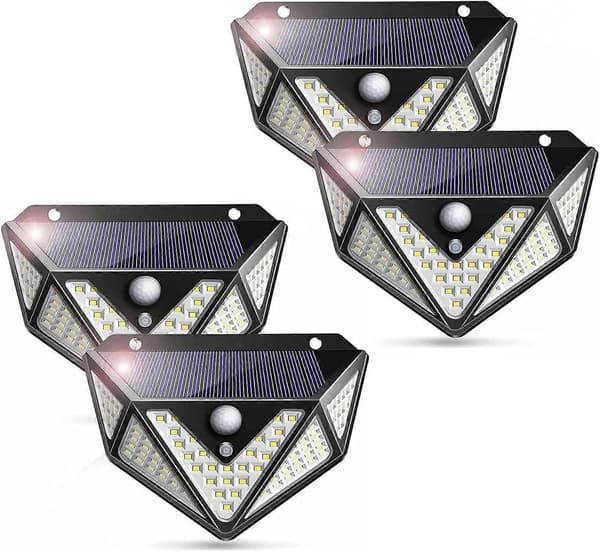 4-pak 100 Led Bredvinklet Solcellelampe