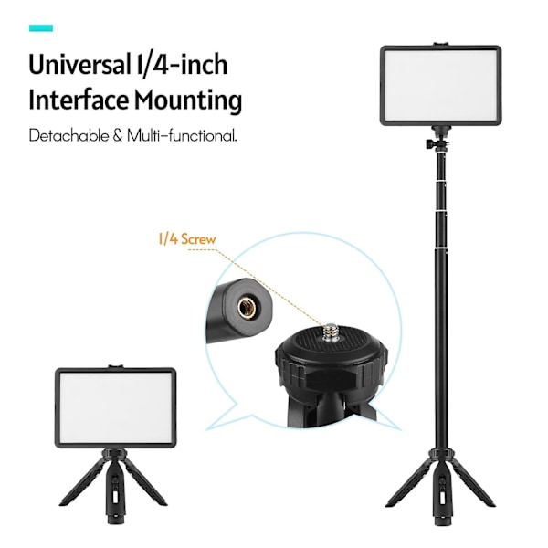 USB LED Video Light Kit Videoneuvotteluvalo 1 * LED-täyttövalo 3200K-5600K himmennettävä + 1 *