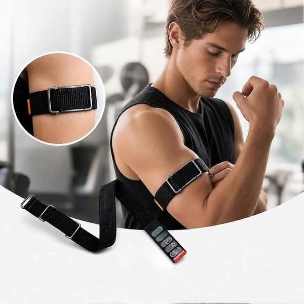 Nylon Bicep Bånd til Google til Fitbit Air, Justerbart Overarms Sports Loop Armbånd Tilbehør Black