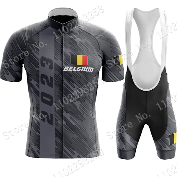 Team Belgium 2023 Cykeltrøjesæt Nationalt Flag Cykling Belgisk tøj Landevejscykelskjorter Dragt Cykelsmæk Shorts MTB Maillot 4 4XL