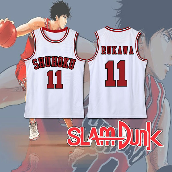 Anime Sakuragi Hanamichi Cosplay Slam Dunk Jersey Shohoku School Basketball Team Uniform Sportswear Kaede Rukawa Cosplay Costume Lavender 3XS