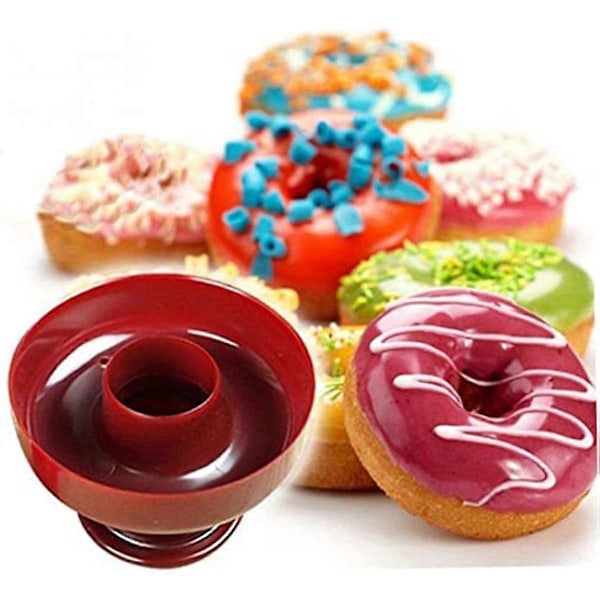 1 stk. Donut Bageform i Plastik Non-stick Dessert Maker Form Sikker Donut Skærer Brødskærer Donut Form Til Bagning Donut Form Donutforme Til Bagning Donu