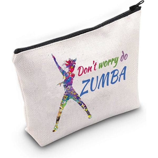 Zumba Dancer Sminkväska Present För Zumba-älskare Oroa Dig Inte Gör Zumba Sminkväska Med Dragkedja För Kvinnor Flickor, Oroa Dig Inte Gör Zumba, Kosmetisk Väska