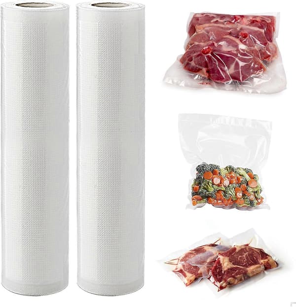 Matvakuumförpackningspåsar 2 Rullar 20*500cm för Alla Vakuumförpackningsapparater