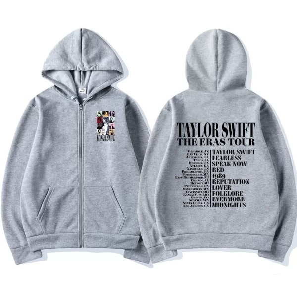 2023 Julklapp Taylor World The Eras Tour Zipper Hoodie Herr Dam gray S