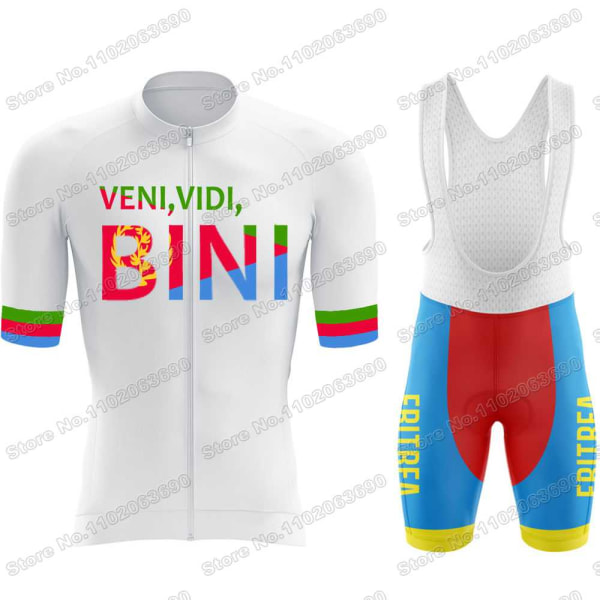 Team Eritrea 2023 Cykeltrøje Sæt Sommer Cykeltøj Mænd Road Bike Shirts Dragt Cykel Bib Shorts MTB ride uniform 12 3XL