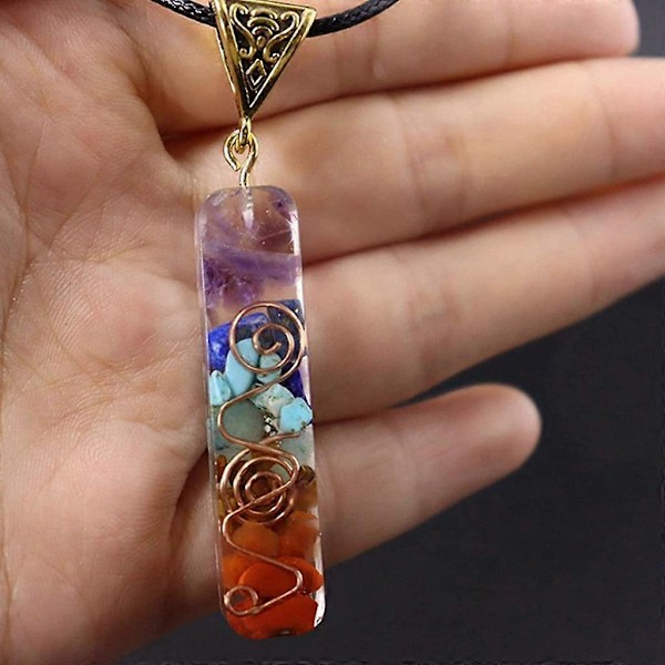 7 Chakra Regnbåge Orgon Kristall Hängsmycke Halsband Justerbar Energi Generator