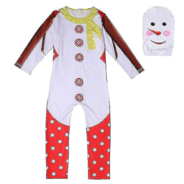 Halloween Christmas Christmas Snowman Cosplay Jumpsuit Bodysuit Maskesæt 9-10 Years