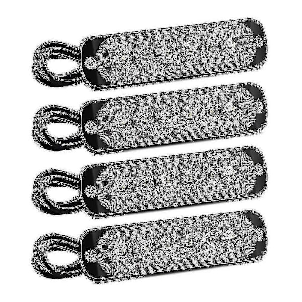 4 st Blinkande Sidoljus 6 Led Varningsljusramp Gul Felsökning Varningsfyr Nödblixtljus Vattentät 12v 24v Universal För Bil Lastbil (