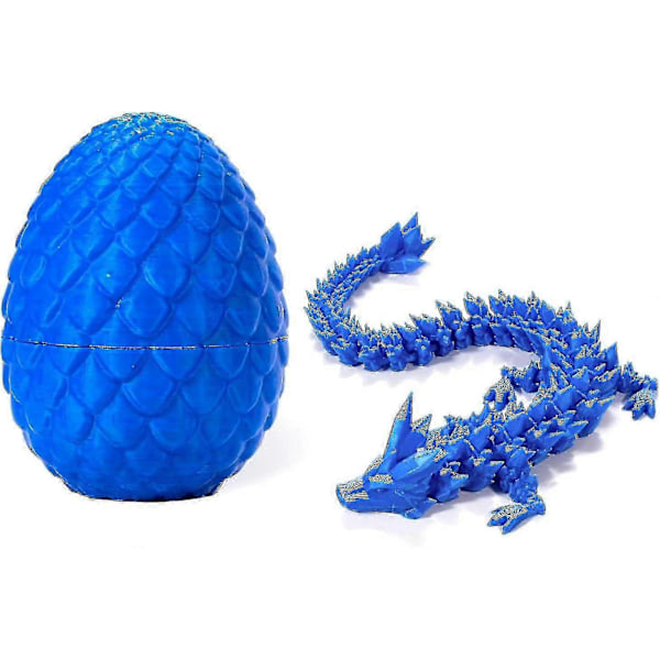 3D-tryckt drake i ägg, fullt ledad drake kristalldrake med drakeägg, hemmakontorsdekoration chefens skrivbordsleksaker