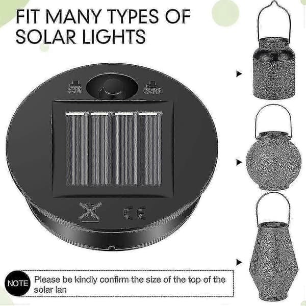 6 stk. Solar Lights Erstatningstopp 7 Solar Lantern Deler Led Solar Panel Lantern Lokk Lys Kompatible Ut-a