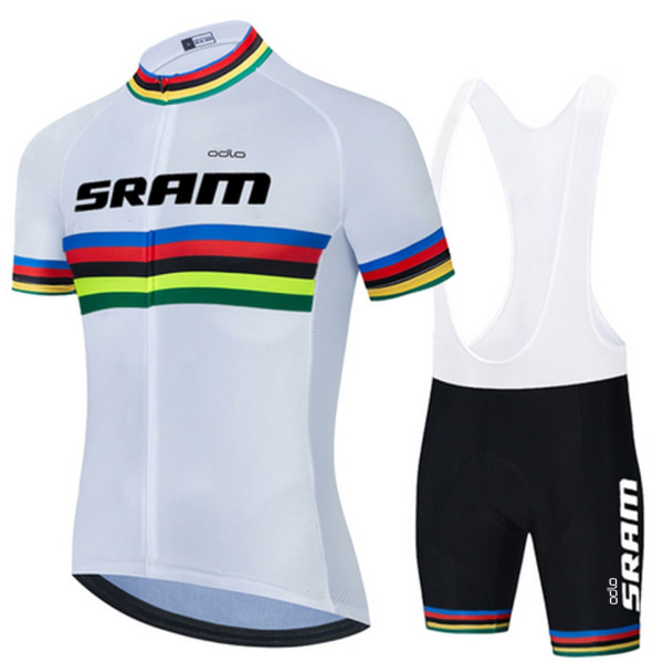 SRAM Cykeltøj til mænd Sommer Herre Sæt 2023 Mtb Outfit Sæt Sportstøj Shorts Uniform Jersey Bukser Man Tøj Skjorte Hagesmæk Green 4XL