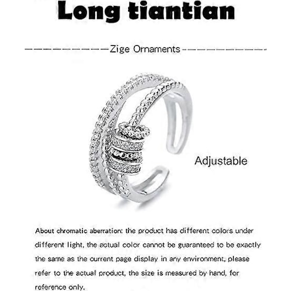 Long tiantian Til Min Datter Gaver fra Mor Fidget Ringe mod Angst Kvinder Sølv Angst Multi-lags Spinner Ringe