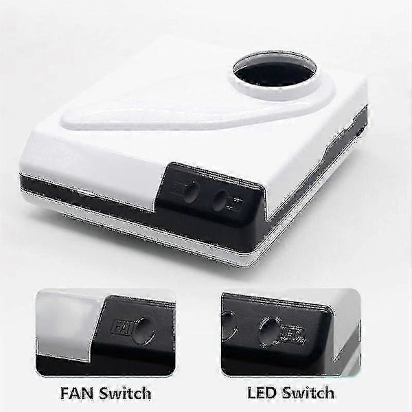 Støvsamler Avsug Dental Lab Vakuumrenser Tannlege Desktop Sugemaskin Skrivebord Neglestøvsamler Med Vifte LED Lamper