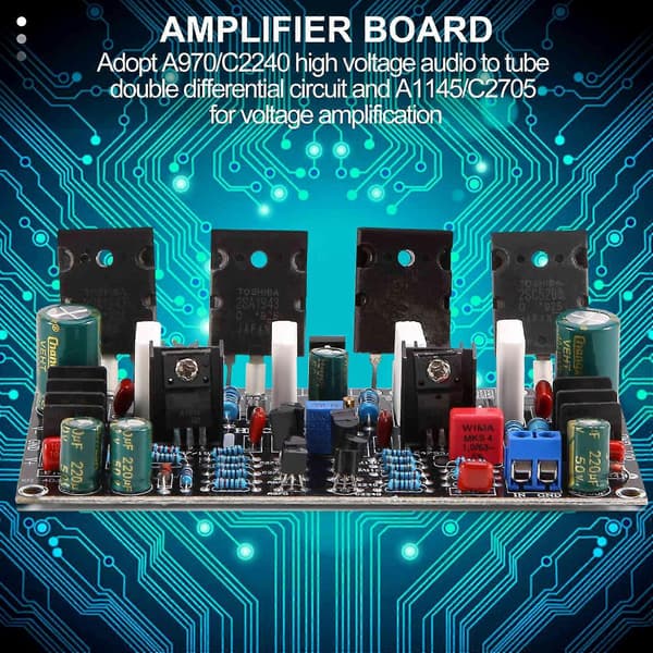 Mono Effektforstærker Board 1943+5200 Høj Effekt 200W Efter Rørforstærker Board