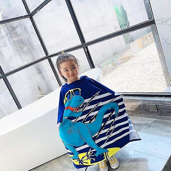 Badhandduk för Barn, Strandhandduk för Barn med Huvtröja, Supermjuk Badponcho Badkappa för Flickor Pojkar 6-14 År, Polyesterblandning