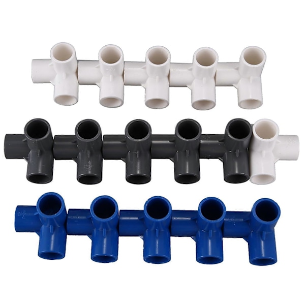 16 stk. Plast PVC 20 mm Slange T-stykke Kobling 3-vejs Samling Til Havevanding Vandingsrør Adapter T