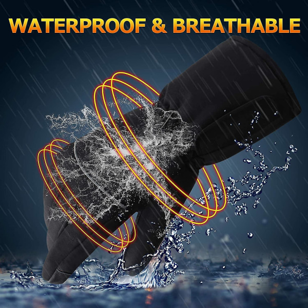 Elektriske opvarmede handsker, bærbare batterivarme termiske handsker, vandtæt berøringsskærm f8a3