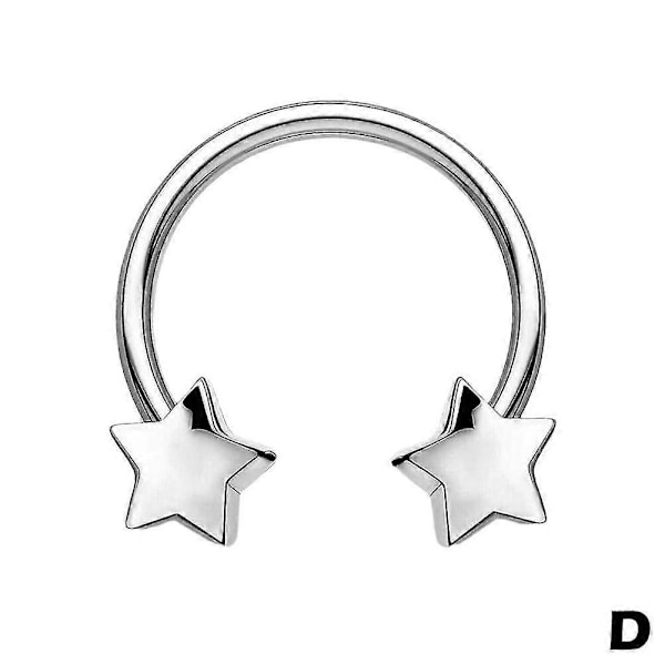Ringe i Rustfrit Stål til Septum, Næse, Hjerte, Stjerne, Stud, Ørestikker, Loop Piercings