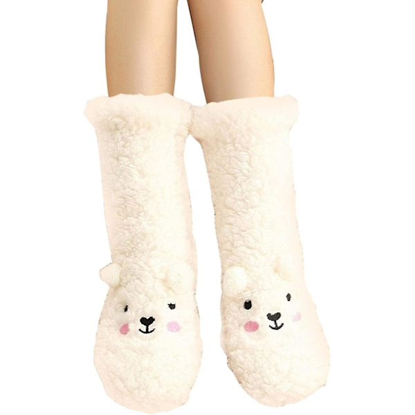 Fuzzy Socks For Dam Mjuka plysch Fuzzy Socks | Varma strumpor till nyår jul födelsedag fruar mammor Ytger White