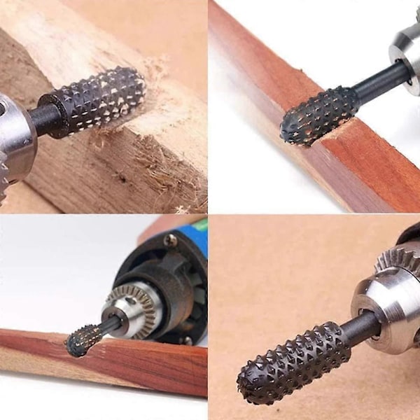 10 stk. 3 mm Mini Rasp Bits Træfil Roterende Fil Bor Bits Udskæringsbor Træbearbejdningsværktøj Sort