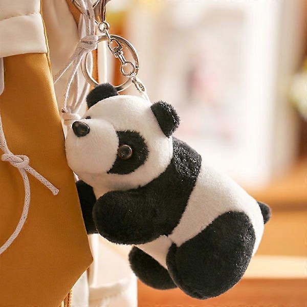 2 stk. Tegneserie Plys Panda Vedhæng Nøglering, Søde Taske Ornamenter Rygsæk Håndtaske Vedhæng Nøgleringe Charme Gaver Nøglering Til Mænd Kvinder