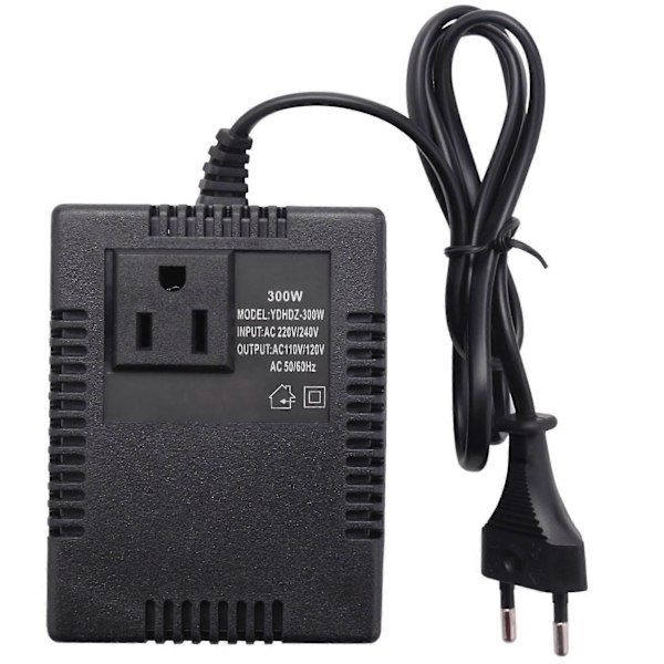 300W 220/240V til 110/120V AC Reise Spenningstransformator Konverter EU Plugg