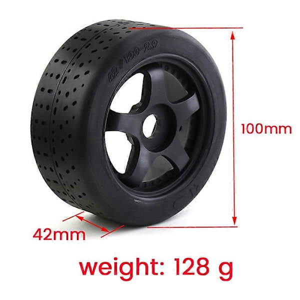 4 stk. plastik hjul gummidæk til ARRMA 1/7 INFRACTION 6S F1 LIMITLESS RC bil