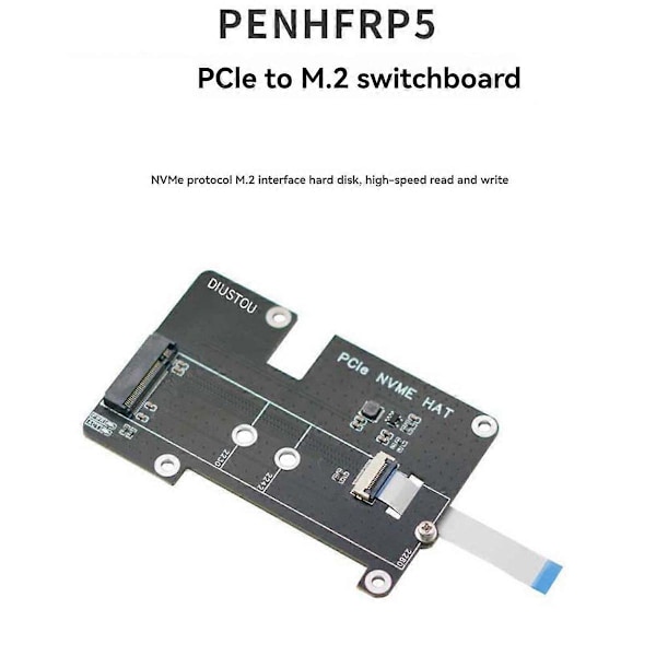 PCIe til M.2 M Key Adapter NVMe Utvidelseskort for Raspberry Pi 5