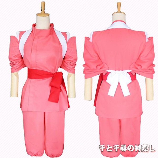 Halloween japansk anime Spirited Away Cosplay Set Tono Chihiro Performance Cosplay Kostym Kamikaze Girl Pink Kimono Set Pink 6T