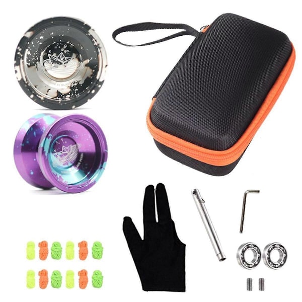 X2 Profesjonell Uresponsiv Yoyo med Utskiftbare Responsive Kulelager, Snorer og 2 Yo-Yo Hansker