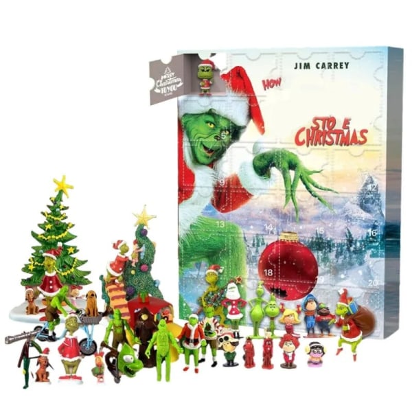 Populær juleadventskalender 2023 Christmas Blind Box Countdown 24 dagers kalender adventskalender style 5 25x25x6cm