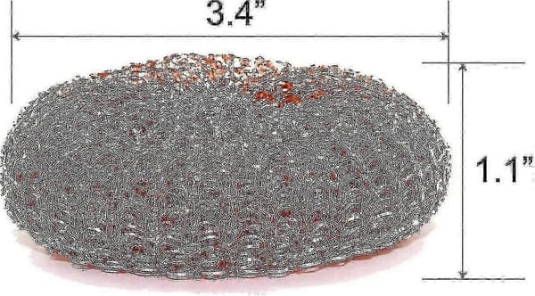 Rustfri Stålskuresvamp - Pakke med 10, Diameter 8,5 cm