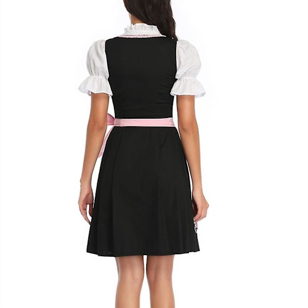 Naisten perinteinen saksalainen baijerilainen oluttyttöasu Seksikäs Oktoberfest Festival Dirndl-mekko Cosplay-pukujuhlamekko Eu34-42 blue L