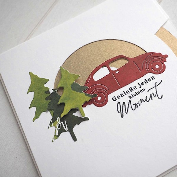 Træ Bil Metal Skærestencils Scrapbooking DIY Album Stempel Papir Prægning
