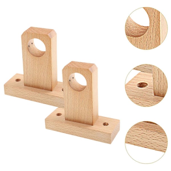 2 kpl Puinen Verhotangon Pidike Puinen Päätykiinnike Vaatekaapin Tangon Pidikkeet Raskaan Sarjan Tukeva Lisävaruste Reiän Halkaisija 3cm/1.18\"