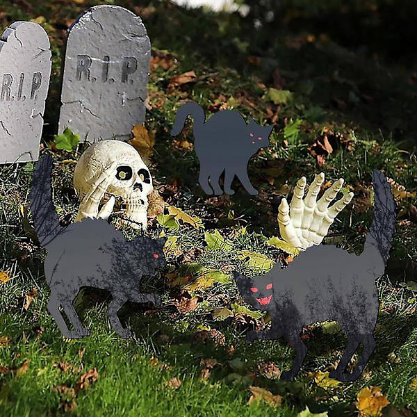 Black Cat Halloween Pihakyltit Siluetti Musta Ulkokoristeet Tervetuloa Eläinkoristeet Pation nurmikon puutarhaan Style three