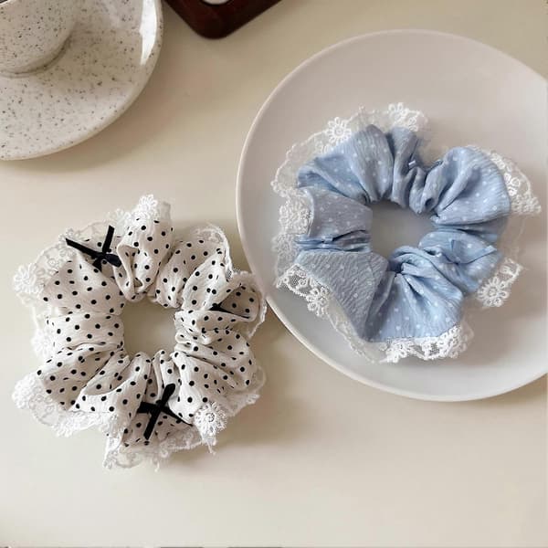 Mode Hår Scrunchie – Koreansk Stil & Skånsom Hold – til Kontor & Afslappede Udflugter White