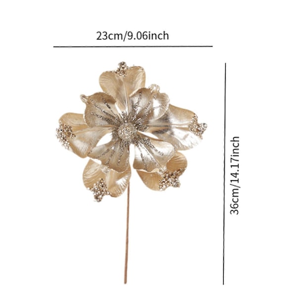 Julestjerne, Glitter Blomst Julekunstige Julestjerne Blomsterstilk Blomsterplukk til Bryllup Vintersted Gaveinnpakning