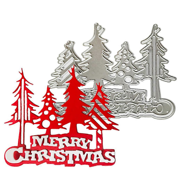 Glædelig Jul Træ Metal Skære Dies Stencil DIY Scrapbooking Album Frimærker
