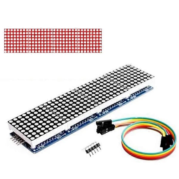 MAX7219 4 i 1 LED Display Dot Matrix Microcontroller MCU Kontrolmodul med 5P Linje Blå Grøn Blå Panel