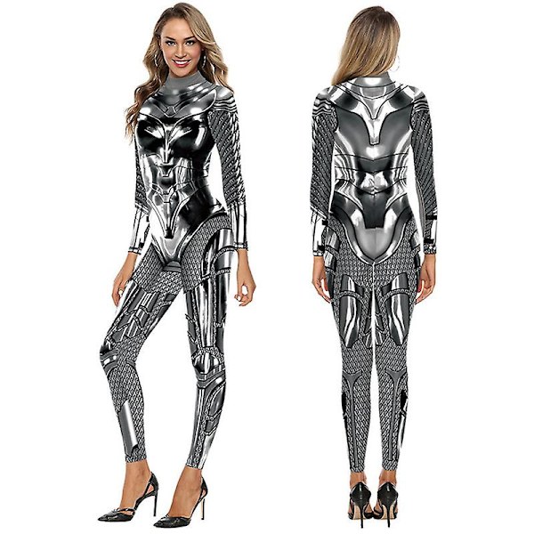 Naisten Halloween-asu 3D mekaaninen print Cosplay-haalari Romper Catsuit COLOR 3 S