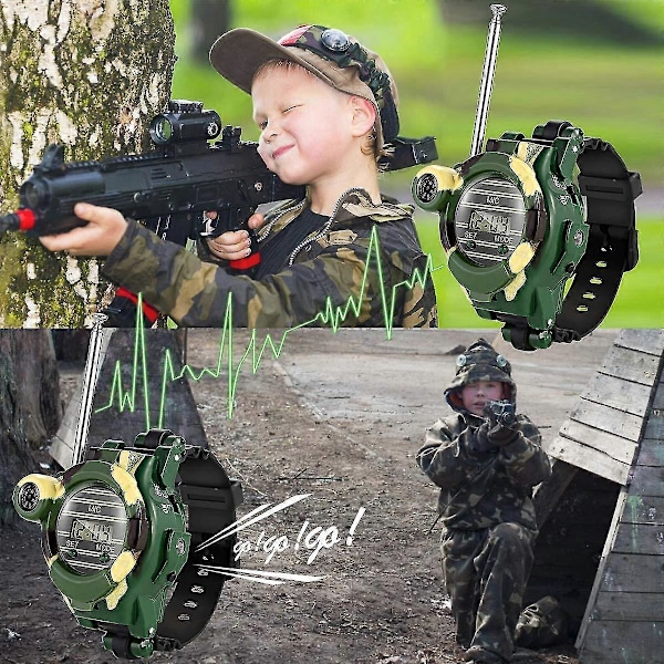 2 Stycken Mini Walkie Talkie Klocka för Barn, 7-i-1 Multifunktionell Leksak Walkie Talkie för Barn, Interaktiv Fjärrradio för Föräldrar och Barn