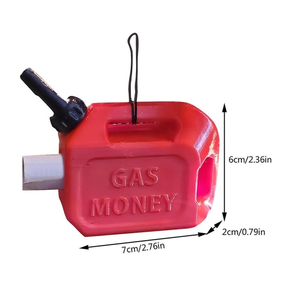 Juletræsprydning Sjov benzindåse-pengeclips, rød gasdåsepynt, Sød rød hængende dekorationsgave, sjov pengeholder-dekoration 5Pcs
